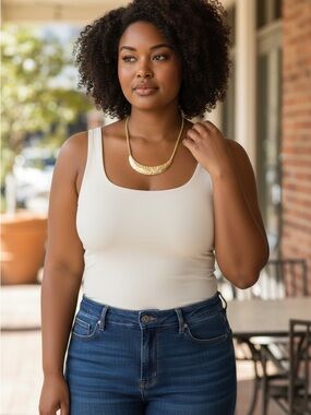 Gold-Tone Hammered Crescent Necklace - Women's Jewelry